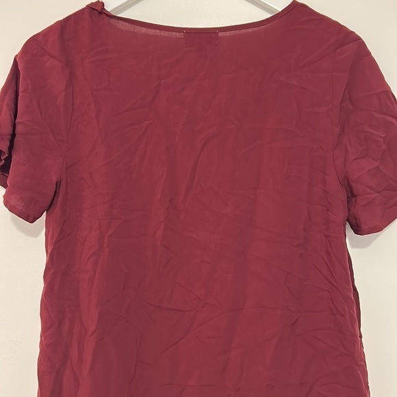 TRUE Craft Flutter Sleeve Embroidered Dress In Zinfandel, Medium - Picture 7 of 8